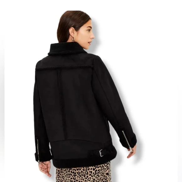 Loft Faux Suede Aviator Jacket - Picture 2 of 11